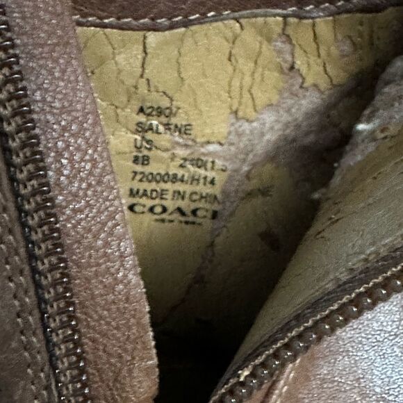 Coach Salene high heel ankle booties brown tan leather ginger 3.5 heel Size 8 - Picture 15 of 15
